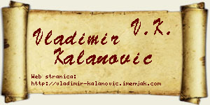 Vladimir Kalanović vizit kartica